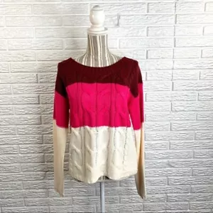 Dimmi perché? Maglione Color Block Maglia Cavo Taglia Large - Foto 1 di 6