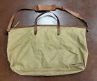 Madewell Weekender Overnight Duffle Transport Canvas Bag Leather Trim