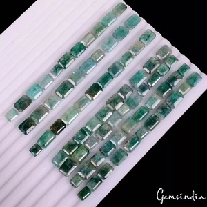 Lote de 75 piedras preciosas sueltas de 8-13 mm corte octágono esmeralda verde natural de Brasil - Imagen 1 de 5