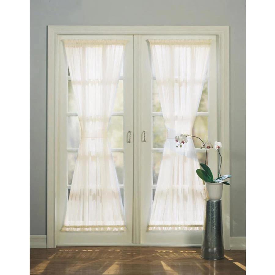 Panel de puerta transparente de bolsillo con varilla de cáscara de huevo de 72" Style Selections High Twist Voile B122 Foto 1 de 1