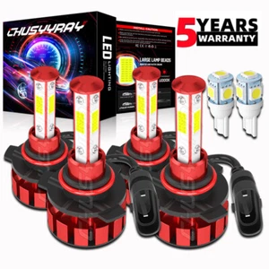 9006 9005 LED Headlight Kit Combo Bulbs 12000K High Low Beam Super Bright White - Picture 1 of 11