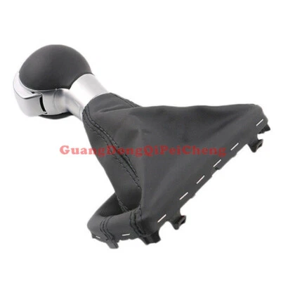 For Audi Q3 Q5 A3 A4 A5 A6 Carbon Fiber Leather AT Gear Shift Knob Boot Cover - Изображение 1 из 4