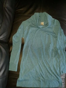 TARGET GIRLS SZE 10 BLUE MARL LONG SLEEVE TUNIC LENGTH TSHIRT TOP COWL ROLL NECK - Picture 1 of 4