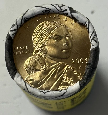 2004-P Sacagawea Dollar Uncirculated Roll 25 Count $25 Mint Roll Cover