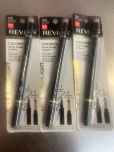 3 X Revlon Colorstay Brow Shape & Glow Marker & Highlighter 260 Dark Brown *NEW* - Picture 1 of 1