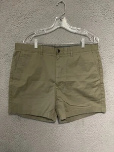 J Crew Shorts Mens Size 35 x 5 Green Flat Front Stretch Chino Adult Cotton - Picture 1 of 5