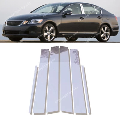 For Lexus GS 2006-2011 GS300/350/430/450/460 6Pc Chrome Window Pillar Post Trim Foto 1 de 4