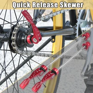 2pcs Bicycle Mountain Bike Front Rear Quick Release Skewer Axle Wheel Hub Red - Picture 1 of 7