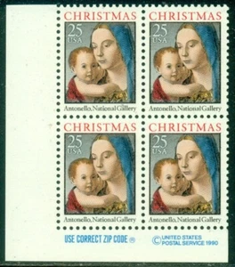 SCOTT # 2514 ZIP BLOCK, MADONNA AND CHILD, MINT, OG, NH, GREAT PRICE! - Picture 1 of 1