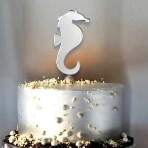 Seahorse Shaped Cake & Cupcake Toppers, Many Colours/Sizes & Engraving - Picture 1 of 5
