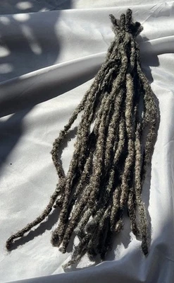 "20 piezas rastas de cabello humano real color gris/plateado 12"" de largo locos saludables" Foto 1 de 4