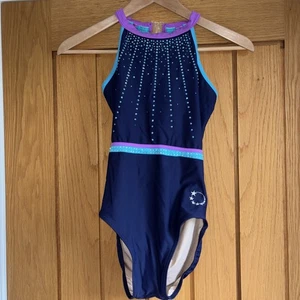 Little Stars Blue Leotard with diamantés, Size 34in ASM, Excellent Condition - Picture 1 of 3