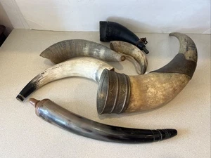 6 Vintage Powder Horns and horns 6 total - Picture 1 of 21