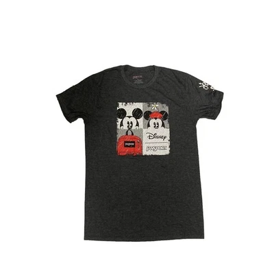 DISNEY x JANSPORT Shirt Mens Medium Mickey Minnie Mouse Journeys Gray Staff Tee - Image 1 of 4