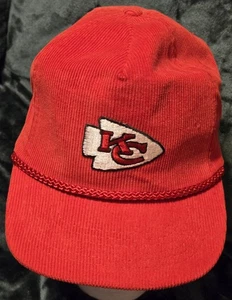 Vintage 90s Kansas City Chiefs Red Emb Arrowhead SnapBack Hat Cord  - Bild 1 von 9