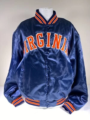Virginia Swingster Jacket Mens XL Satin Blue USA Made Quilted Liner Vintage 80s - Image 1 of 4
