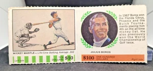 1968 American Oil Winners Circle Mickey Mantle Julius Boros Full Panel Yankees - Picture 1 of 2