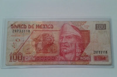 Banco de Mexico 100 pesos 2002 Nezahualcoyot Bank note Circulated - Image 1 of 4