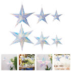 6 Pcs Shiny Star Ornaments Iridescent Decorations Decorative Pendant Props