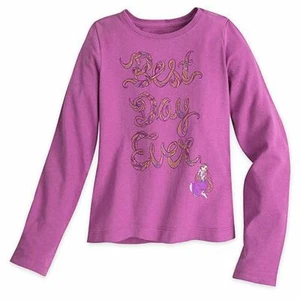 Disney Store Princess Tangled Rapunzel Long Sleeve T Shirt Girl Size 5/6 - Picture 1 of 1
