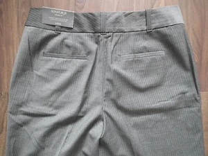 Women Ann Taylor pinstripe black career signature fit 8p petite Designer Trouser - Picture 1 of 6