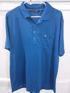 Mens Travis Mathew Short Sleeve Polo, Pima Cotton Blend, Blue, XL - Picture 1 of 6