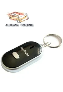 Whistle Key Finder Flashing Beeping Remote Lost Keyfinder Locator Keyring Black - Picture 1 of 13