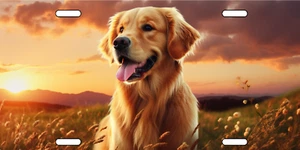 Golden Retriever License Plate Personalized License Plate Add Text - Picture 1 of 1
