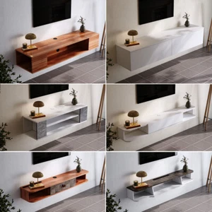CD Media Wall Shelf Wall Cabinet Floating TV Unit LivingRoom Cabinet Multipurpos - Picture 1 of 33
