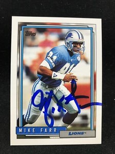 Mike Farr -UCLA- Detroit Lions Autographed Card