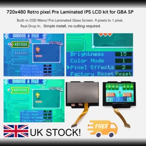 Drop In GBA SP 3" IPS V5 LCD Laminated Screen Backlight Kit HISPEEDIDO official - Picture 1 of 7