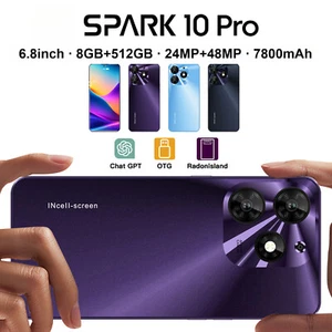 Neu Spark 10 Pro Global Smartphone entsperrt 6,8" Android 8+512GB 7800mAh Geschenke - Bild 1 von 26