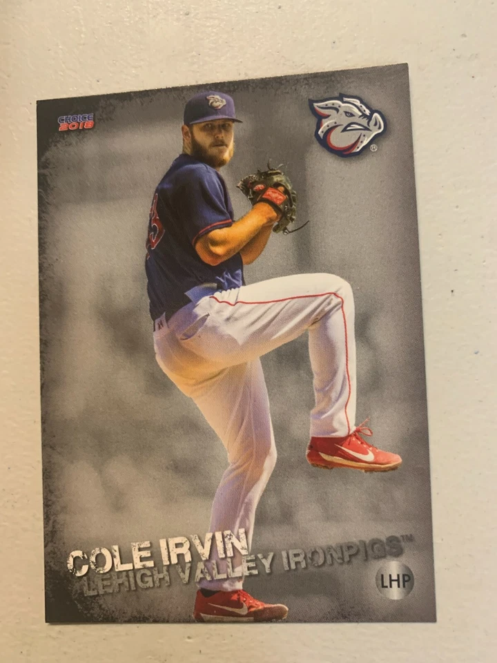 Cole Irvin 2018 Lehigh Valley Iron Pigs Team Card - Image 1 of 1