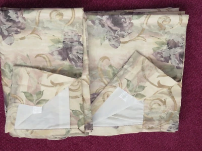 2 Croscill Chambord Floral Lined Weighted Curtain Panels (40X86”) ~ EUC - Image 1 of 4
