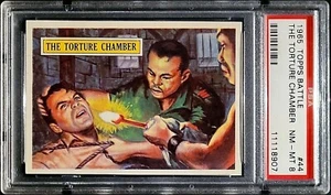 1965 TOPPS BATTLE CARD # 44 ~ THE TORTURE CHAMBER ~ GRADED PSA 8 NM-MT - Picture 1 of 2