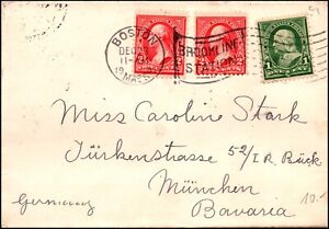 23 Dec 1901 Cover To Germany Multicolor Franking Boston Flag Cancel