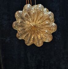 Beautiful Vintage Italian Mid Century Amber Glass Flush Plafonnier Ceiling Light