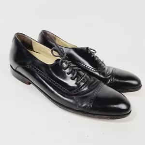 Vintage Paragon schwarze elegante Oxford-Schuhe aus Leder mit Kappe Größe 11 B - Bild 1 von 10