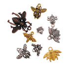 18 Mix Retro Alloy Bee Charm Honeybee Insect For Bracelet Pendant Earring Crafts