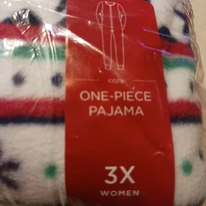One Piece 3X Fleece Holiday Jammies Pajamas Adult Pjs Union Body Suit Novelty - Picture 1 of 5