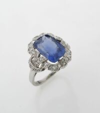 Ad Star CZ Engagement Ring 925 SS Round Blue & White Women Halo Jewelry
