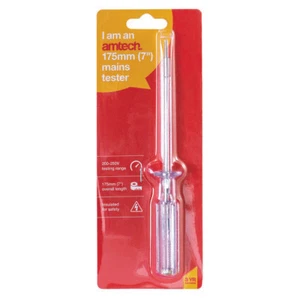 Amtech MAINS TESTER 7" (175mm) Electrical Tool 200 - 250 VAC Voltage DIY L4200 - Picture 1 of 2