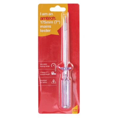 Amtech MAINS TESTER 7" (175mm) Electrical Tool 200 - 250 VAC Voltage DIY L4200 - Image 1 of 2