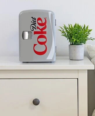 Coca Cola 4L Table Top Diet Coke Mini Fridge 12V Portable Electric Cooler Warmer - Image 1 of 4
