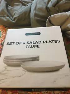 Set of 4 Servappetit Salad Plates taupe Color 7” Diameter - Picture 1 of 1