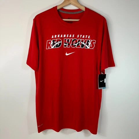 Nike Arkansas State Red Wolves True Graphic T-Shirt Red Mens Large L Cover