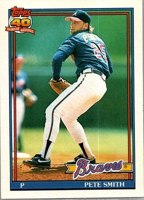 1991 Topps Pete Smith #383 Atlanta Braves - Image 1 of 2