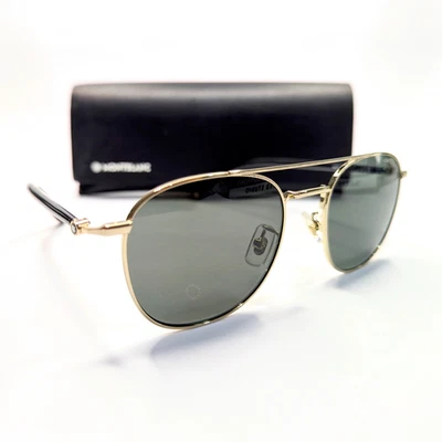 Montblanc MB-0271S-001 Gold Classic Pilot Aviator Men's Sunglasses Made in Japan - Image 1 of 4