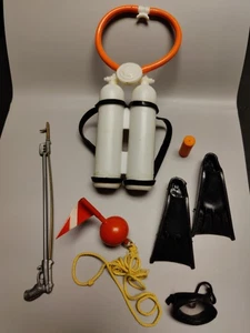 Vintage GI Joe - Gefahr der Tiefe - Speerpistole Panzer Flossen Maske Boje Dynamit - Bild 1 von 21