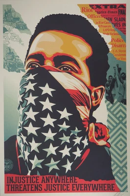 Shepard Fairey (Obey) : American Rage - Lithografie Originell Unterzeichnet - Bild 1 von 4
